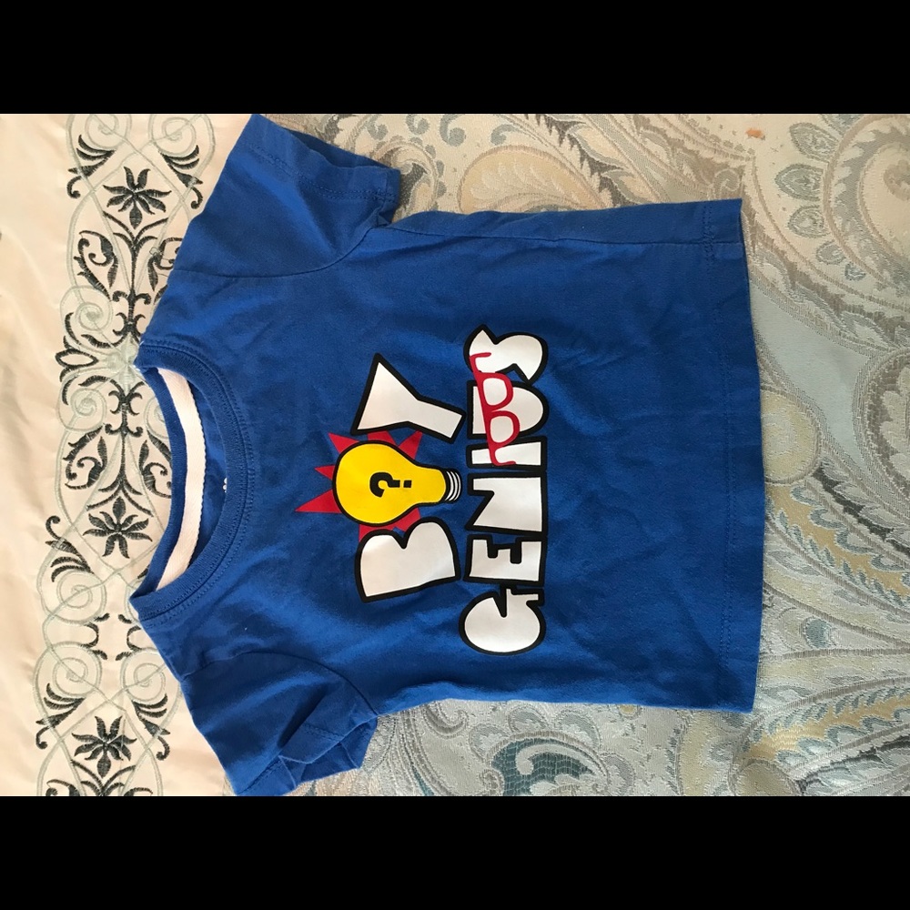12 months blue boy genius t shirt.